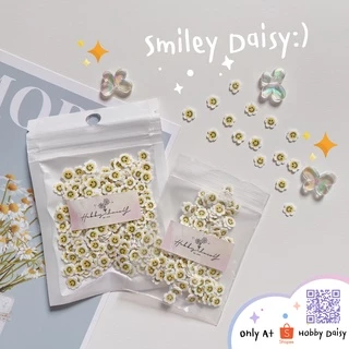 ฟีโม่ดอกไม้ มีสีชมพู ดอกทานตะวัน Smiley Daisy สำหรับงานตกแต่งเรซิ่น และ DIY เฟรมการ์ด