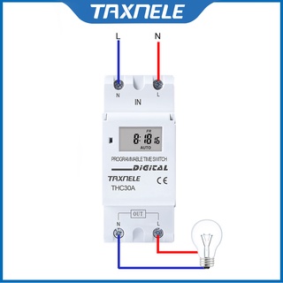 Thc30a สวิตช์ตั้งเวลาดิจิทัล 2 สาย 7 วัน AC 220V 230V 12V 24V 48V 16A 30A
