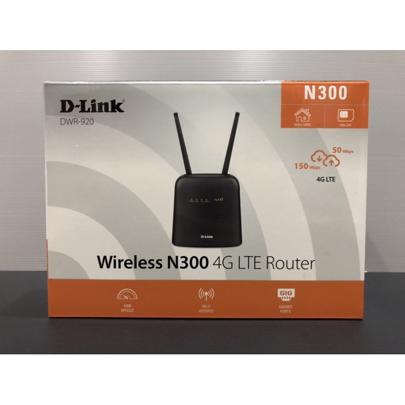 มือ2 D-Link DWR-920 Wireless N300 4G LTE Router เร้าเตอร์ใส่ซิม รองรับซิม 4G LTE ทุกเครือข่าย ของแท้ มีประกันเหลือ 2ปี+
