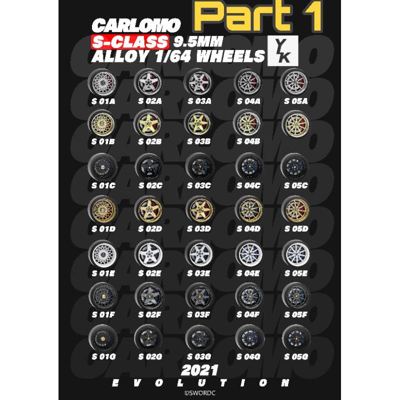 CARLOMO Alloy 1/64 Wheels S-Class S03A - S03F - Premium Wheels W/ Caliper Brakes - Foto 9