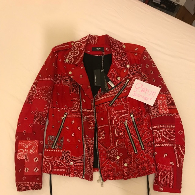 AMIRI Bandana Biker Jacket Size : XL