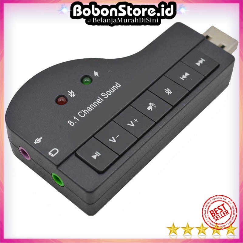 8.1 Channel 3D Audio Piano การ์ดเสียง USB - F23839