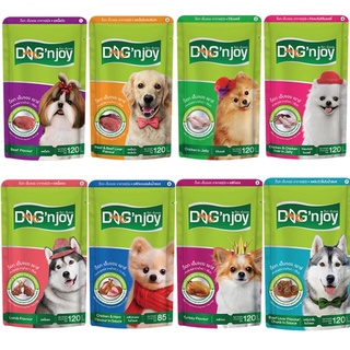 🐶🌸Pet4You🌸🐱Dogn joy Pouch [120g] อาหารสุนัขแบบเปียก เหมาะสำหรับสุนัขโตทุกสายพันธุ์ อาหารสุนัข อาหารเปียก เพาซ์สุนัข