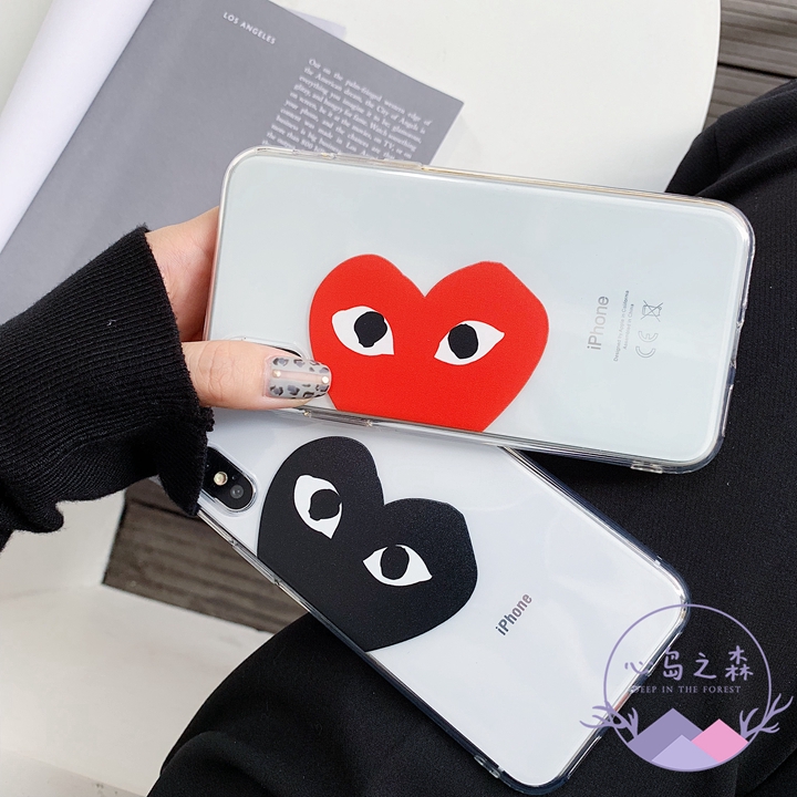 IPhone 15 Pro Max Case Fahion Play CDG Love Heart Soft iPhone 13 Pro Max Case สําหรับ iPhone 11 XS M