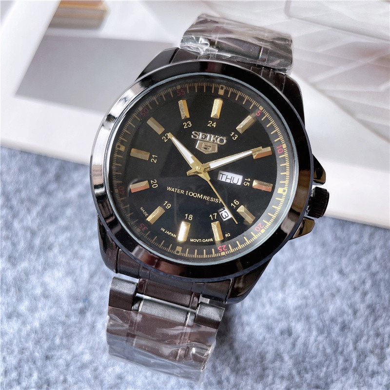 โคนัน นาฬิกาดิดิจิตอล 2021 ใหม่ Original Men นาฬิกา Seiko 5 Automatic นาฬิกาสำหรับผู้ชาย Luminous ปฏิทินกันน้ำสายสแตนเลส