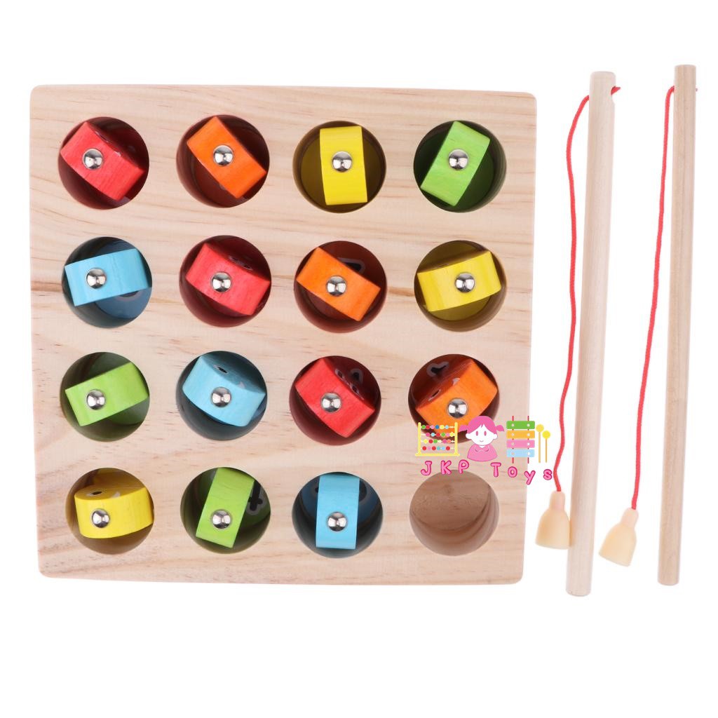 มีโค้ดลดเพิ่ม !! ของเล่นไม้เสริมพัฒนากาาร ตกปลา(เเม่เหล็ก)+ จับคู่ตัวเลข 1-15