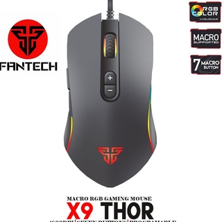 MOUSE FANTECH X9 THOR GAMING Optical Macro RGB Gaming Mouse (เมาส์มาโคร)ตั้งมาโครคีย์ได้ ปรับ DPI 200-4800 (BLACK)