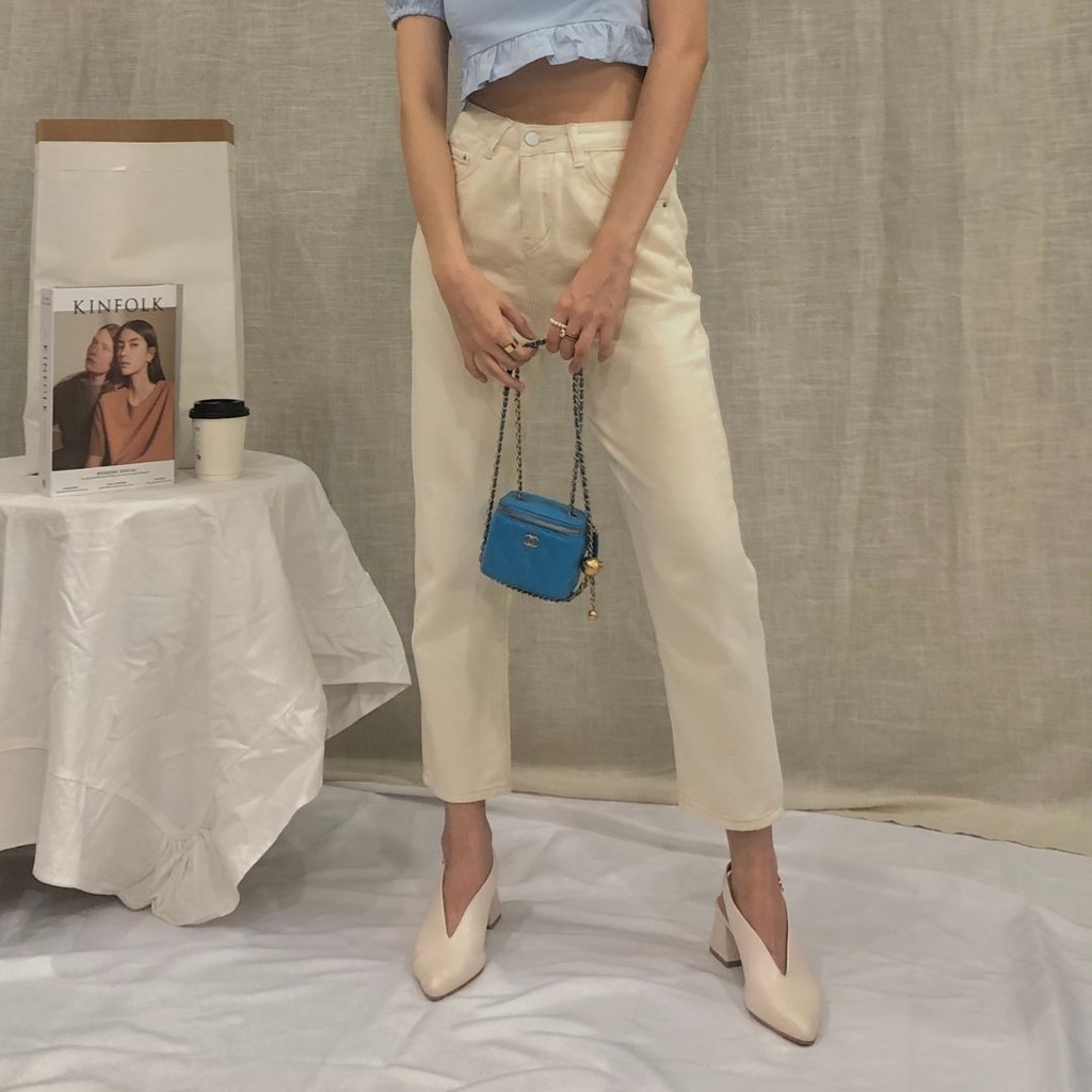Cream Mom Jeans [EUN STUDIO]