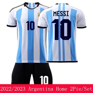 O-o เสื้อกีฬาแขนสั้น ลายทีมชาติฟุตบอล Argentina Messi 22-23 คุณภาพสูง 2 ชิ้น ต่อชุด