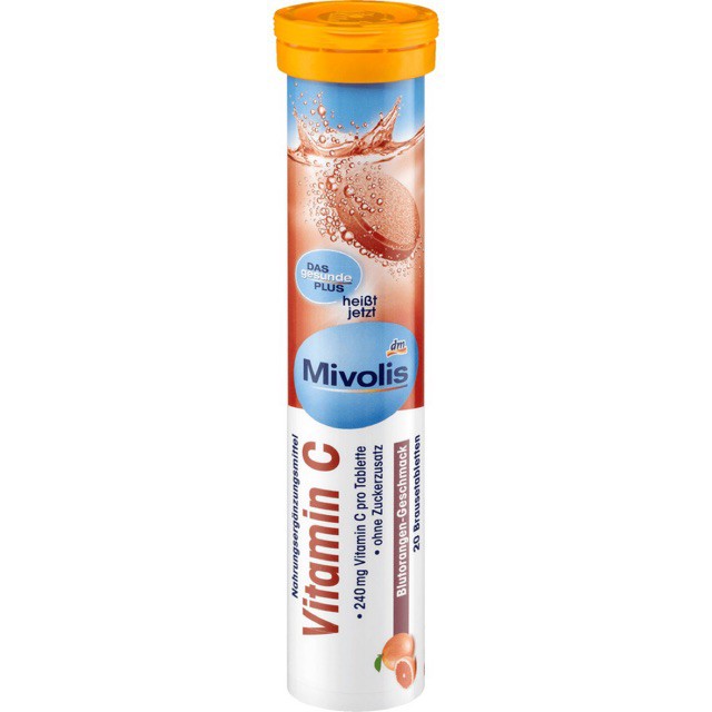 Mivolis Vitamin C มิโวลิส วิตามินซี (20 เม็ด - ฝาส้ม) DAS GESUNDE PLUS