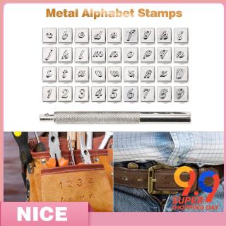 HB. 36pcs Steel Alphabet Number Stamp Punch Set for Leather Craft Tools Kit