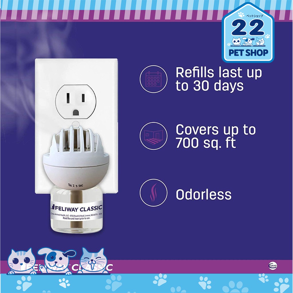 Feliway diffuser plug in เฟลิเวย์แบบเสียบปลั๊ก สำหรับควบคุม และปรับ ...