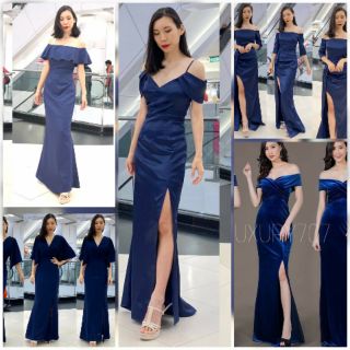 🔴แชทถามสต็อคก่อนจ่ายเงิน🔴MAXIDRESS NAVY S M L XL 2XL.3XL เดรสสั้น เดรสราตรี เดรสไปงาน