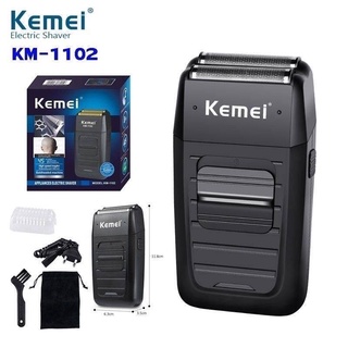 KEMEI KM-1102 เครื่องโกนหนวดไฟฟ้า แบบชาร์จไฟ เรียบเนียน