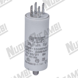 (SKU: 621347 ) คาปาซิเตอร์ 10mF - 220/240V - 425/475V - 50/60HZ - Ø 30mm - H. 70mm  อะไหล่เครื่องชงกาแฟ