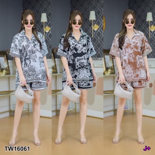 ชุดเซต2ชิ้นเสื้อคอปกแต่งซิปคอ