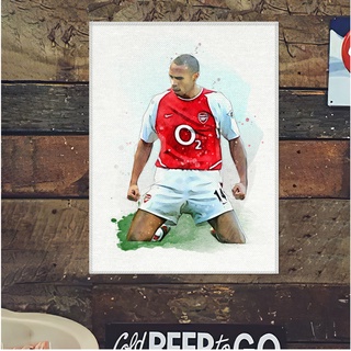 โปสเตอร์ ผ้าแคนวาส เธียร์รี อองรี (1)  THIERRY HENRY ตำนาน Arsenal ภาพวาด ศิลปะ นักบอล นักฟุตบอล