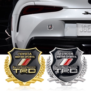 สติกเกอร์โลหะ ลายโลโก้ Toyota TRD 3D สําหรับติดตกแต่งหน้าต่างรถยนต์ 2 ชิ้น