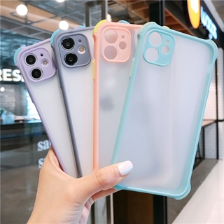 9 COLORS Shockproof Bumper Camera Protection Phone Case เคส oppo realme c11 c15 A53 2020 reno 2 2Z 2F Transparent Matte Back Cover โทรศัพท์กันกระแทก