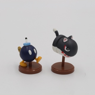 กาชาปอง โมเดลมาริโอ บ๊อบบอมบ์ระเบิดไขลาน(Bob-omb) และ กระสุนบันไซแมว(Cat Banzai Bill) Nintendo Super Mario Choco Egg