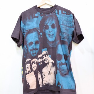 เสื้อวง the beatles ลายโอเวอร์ปริ้น สไตล์วินเทจ สกรีนทั้งตัว ผ้านอก เสื้อOVP เสื้อวินเทจญี่ปุ่น เสื้อโอเวอร์ไซส์