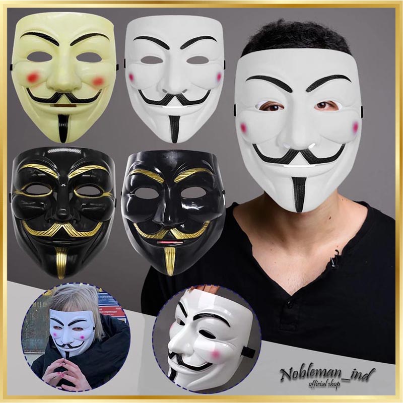 Anonymouse Hacker Mask V For Vendetta Urbex มาสก์หน้านําเข้า คุณภาพ / มาสก์แฮ็กเกอร์ 10 สี - มาสก์อโ