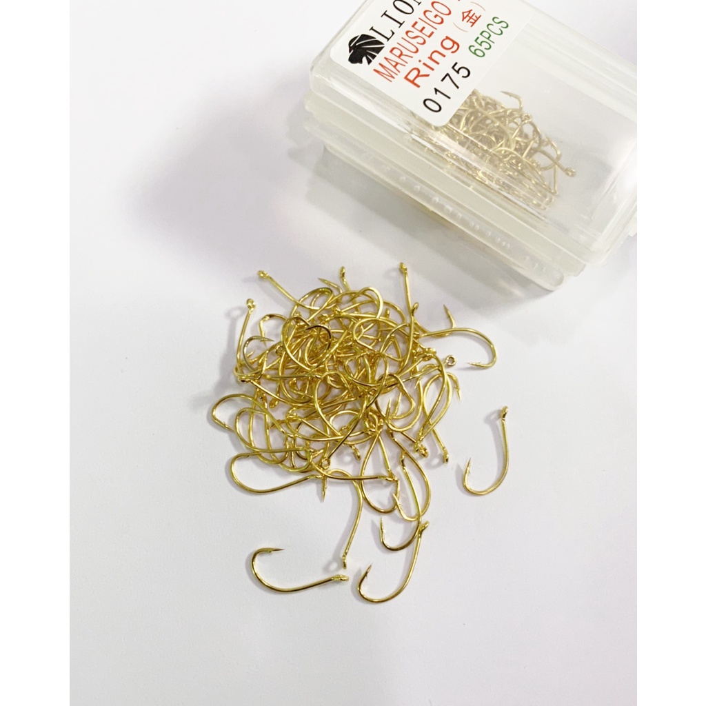 เบ็ดกล่อง Maruseiko Lion สีทอง ก้นห่วง แข็งแรงทน ไม่ง้างง่าย – โปรปัง