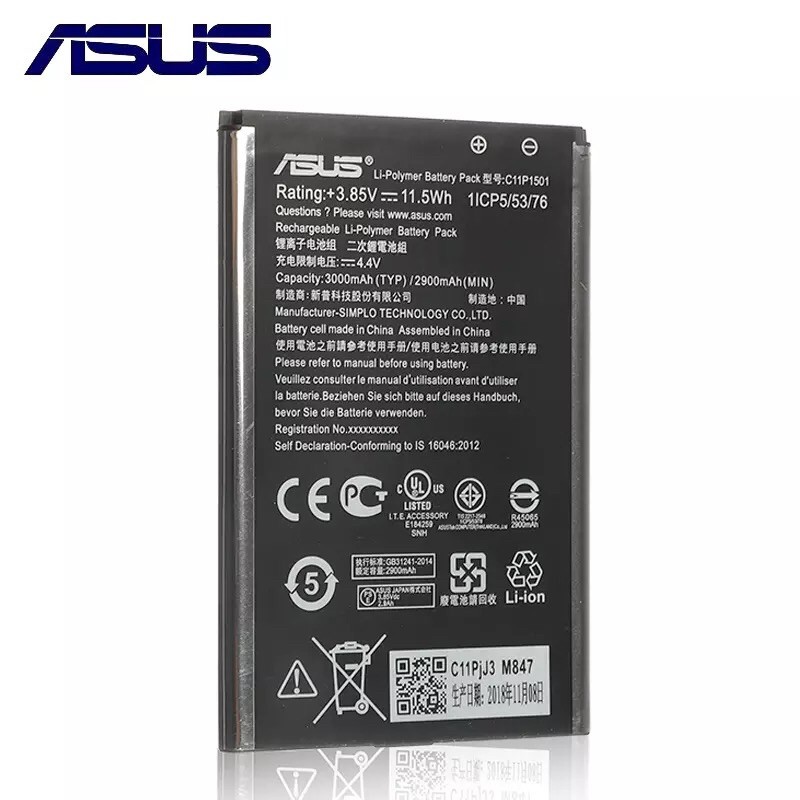 แบตเตอรี่เดิมสำหรับ Asus Zenfone 2 เลเซอร์ ZE601KL Selfie ZE550KL Z00LD Z011D ZD551K Z00UD C11P1501 