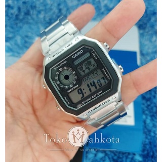 Casio สร้อยข้อมือดิจิทัล สเตนเลส AE-1200WHD-1AVDF/AE1200WHD-1A