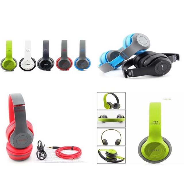 หูฟัง หูฟังบลูทูธ หูฟังไร้สาย P47 หูฟังพกพา Bluetooth  headset headphones wireless stereo