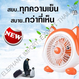 RX MINI FAN พัดลมแฟนซี พัดลมตั้งโต๊ะ พัดลมพกพา ปรับเเรงลมได้ 3 ระดับ รูปหมาป่าสีส้ม JX02808