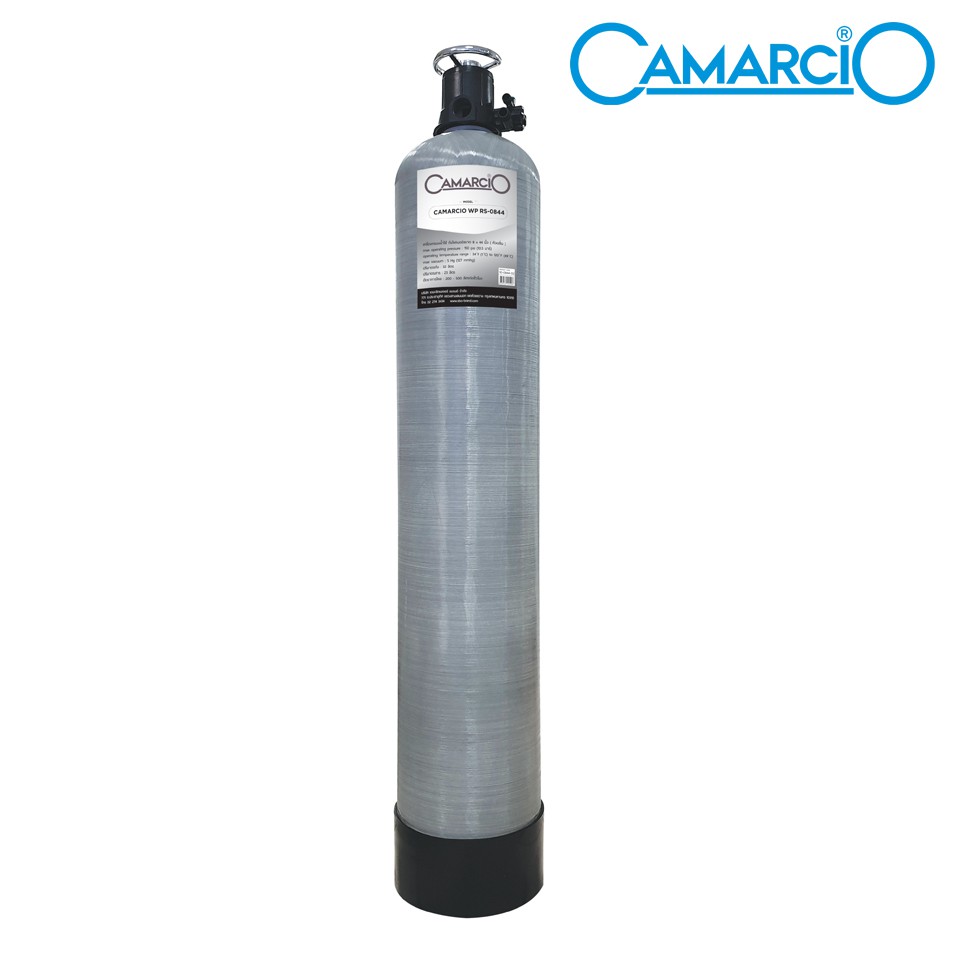 CAMARCIO เครื่องกรองน้ำใช้ในบ้าน ถังไฟเบอร์ หัวเรซิ่น ปรับสภาพน้ำ ขนาด 44 นิ้ว รุ่น WP RS 0844