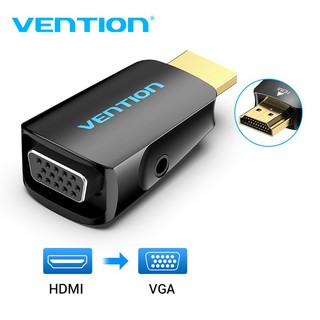 Vention อะแดปเตอร์ HDMI เป็น VGA พร้อมตัวแปลงเสียง ชุบทอง 1080P สําหรับ PC TV Xbox แล็ปท็อป โปรเจคเตอร์