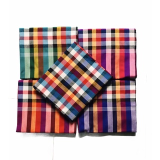 ผ้าขาวม้าแฟนซี เนื้อฝ้ายผสม นุ่ม สีสด ผ้าพันคอ กันแดด