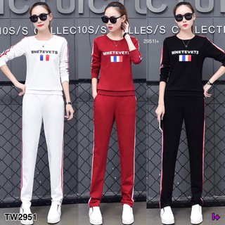 TwinsShopVip💗พร้อมส่ง TW2951 Set MNETEVETS สไตล์สปอร์ตเกิล์ล