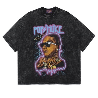 เสื้อยืดคอกลมเสื้อยืด พิมพ์ลาย WASHED SMOKE POP ขนาดใหญ่S-5XL