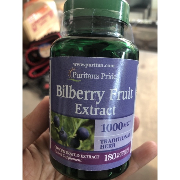 Puritan Pride bilberry Fruit Extract 1000mg 180 เม็ด