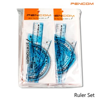 Pencom  Ruler Set ไม้บรรทัดชุดเรขาคณิต 12 แพ็ค