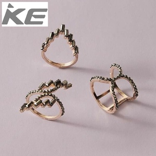 Simple diamond geometric V-shaped ring  finger set of 3 for girls for women low price