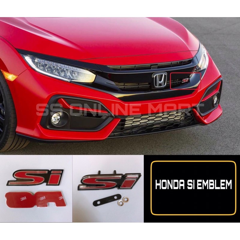 คุณภาพสูง!!! กระจังหน้าโลหะ สีแดง โลโก้ RS SI สําหรับ Honda FIT JAZZ GE GD GK5 Civic FD Civic Fc HRV CRV