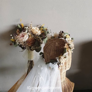 💐ช่อดอกไม้เจ้าสาว มงกุฎดอกไม้ น่ารักๆ เซ็ตเจ้าสาว 👰🏼💕 (แจกโค้ดส่วนลด 80 บาท)