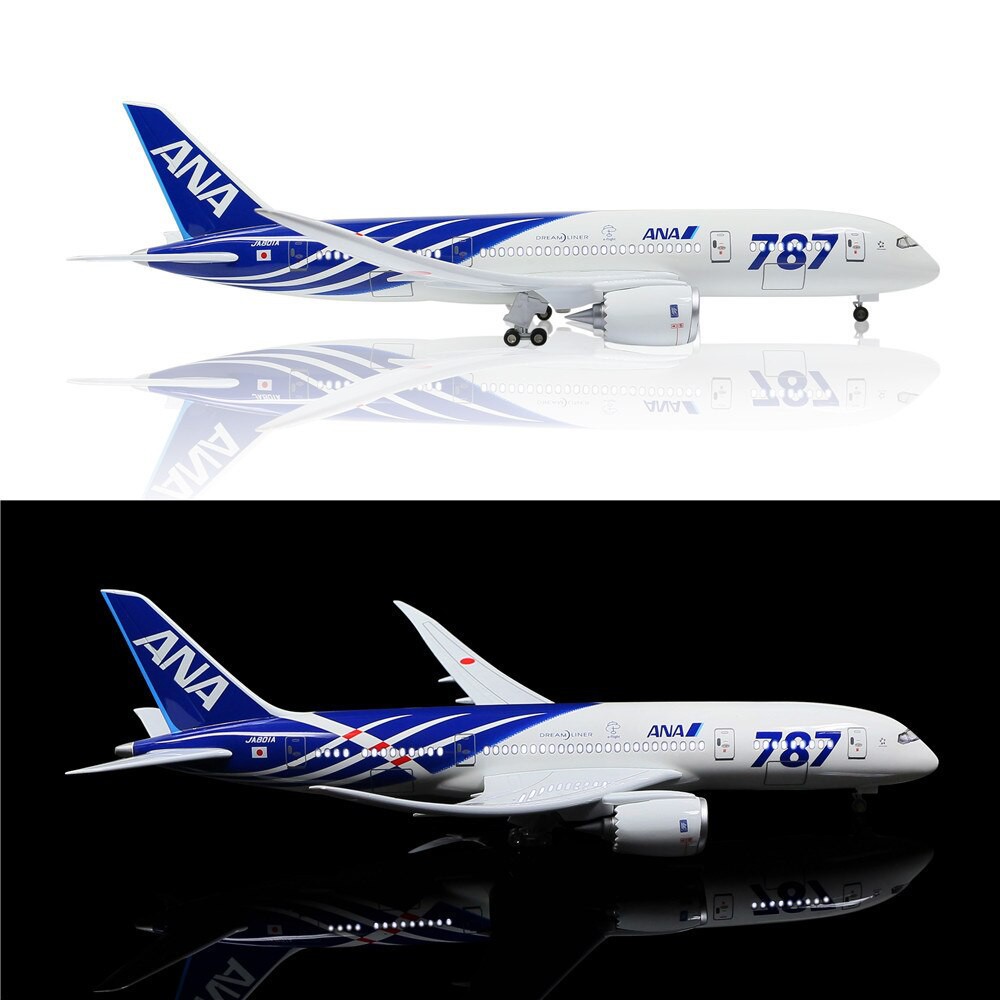 ANA All Nippon Airways Boeing 787 ขนาด 47 ซม. มีไฟในตัวเครื่องบิน (ใช้ระบบสัมผัสหรือเสียง) สวย งานละเอียด คุณภาพดี