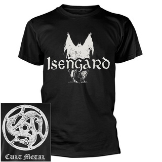 คอตต้อนคอกลมขายดี เสื้อยืดคลาสสิก พิมพ์ลาย Isengard Cult Metal S-X GNmbfk67OFjdnj95 สีดําS-5XL