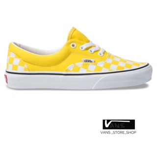 VANS ERA CHECKERBOARD VIBRANT YELLOW TRUE WHITE SNEAKERS สินค้ามีประกันแท้