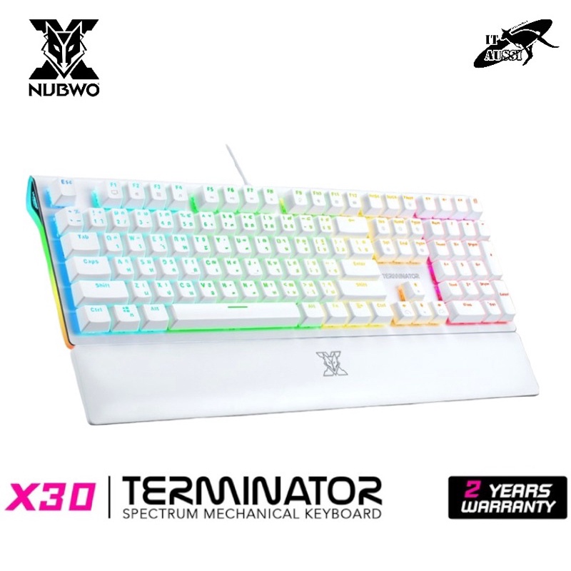 Nubwo X30  Terminator White Edition RGB mechanical keyboard  ดีไซน์สวย ตั้งมาโครได้