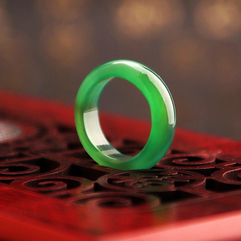 【Murah】Cincin Natural Jade Ring Agate Wanita Lelaki Simple Casual Beautiful Fashion Jewellery Batu Akik Cantik