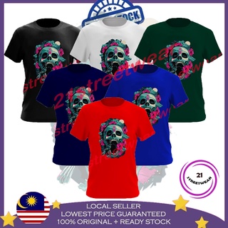 เสื้อยืด พิมพ์ลาย KAIN SEJUK ART SKELETON DESIGN Baju Streetwear Baju สําหรับผู้ชาย และผู้หญิง