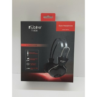 หูฟังคอมและมือถือ KUBITE  T-808 มี 2 แจ็ค 3.5mm เป็นไมค์และหูฟัง สายยาว 1.5 เมตร เสียงดี ใส่สบาย แข็งแรงทนทาน