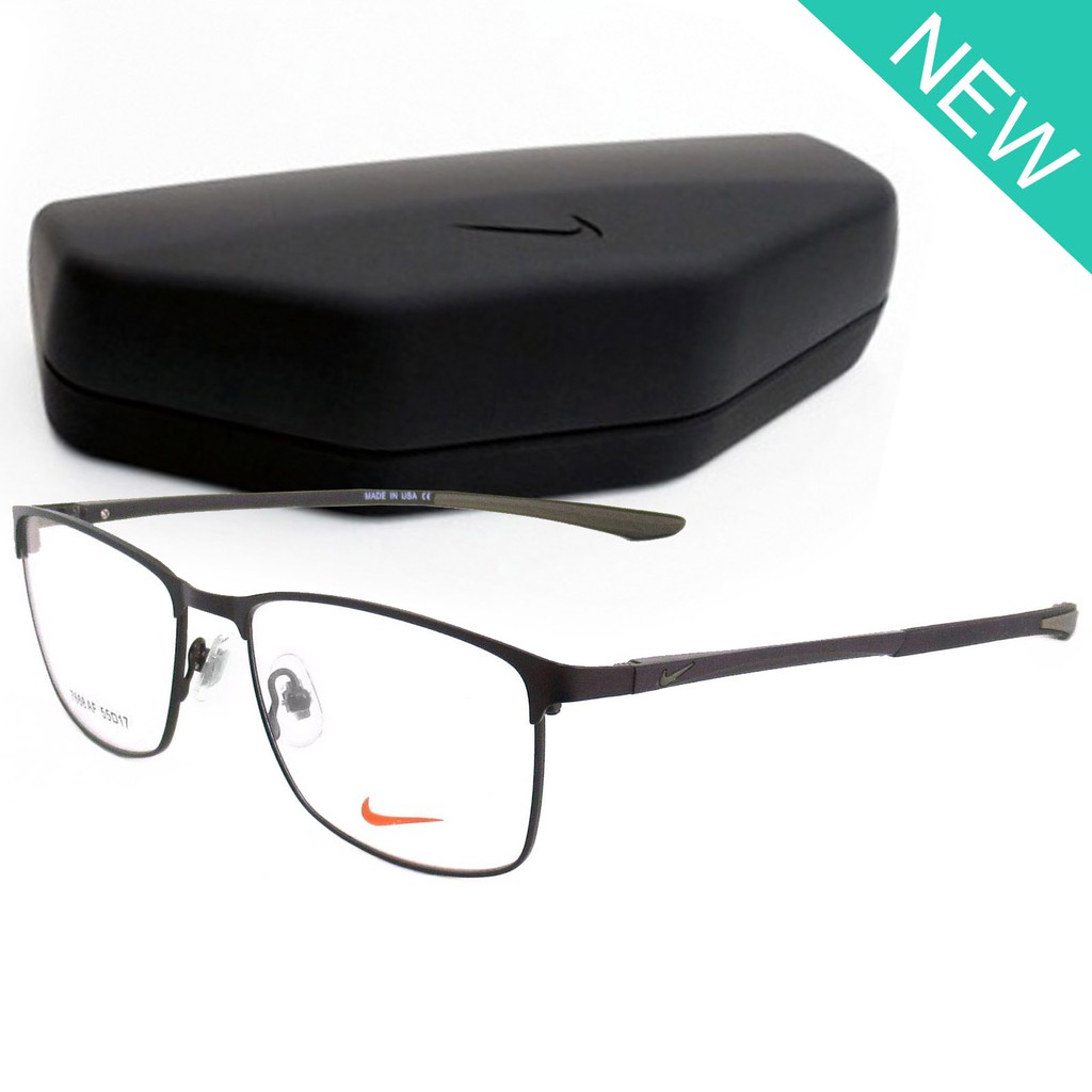 Nike Fashion แว่นตา รุ่น 7668 C-4 สีน้ำตาล กรอบแว่นตา กรอบเต็ม ขาข้อต่อ วัสดุ สแตนเลส สตีล Eyewear T
