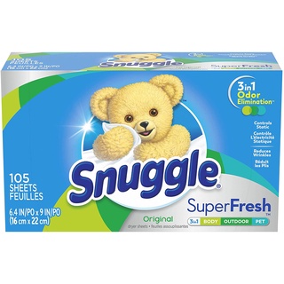 Snuggle Plus Super Fresh Fabric Softener Dryer Sheets ขนาดกล่องละ 105ชิ้น